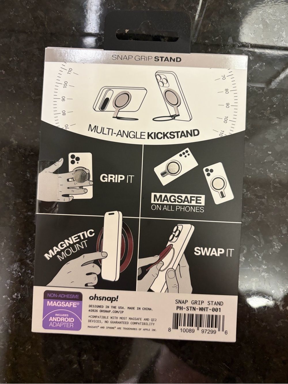 OhSnap! The Snap Grip Stand & Multi Angle MagSafe Tripod - New/Sealed (New) - Picture 9 of 15